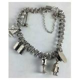 Sterling Silver Bracelet with Religious Charms