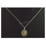 Sterling Silver St. Christopher Medal on 20 inch