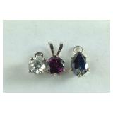 Set of 3 Gemstone Charms