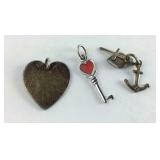 Set of 3 Sterling Silver Charms