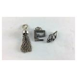 Set of 3 Sterling Silver Charms