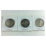 1941,43,44 Walking Liberty Half Dollars