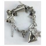 Sterling Silver Charm Bracelet with Charms