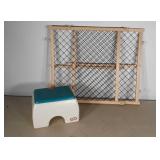 Child gate and Little Tykes stool