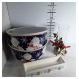 Winter(plastic)  mixing bowls not for Microwave