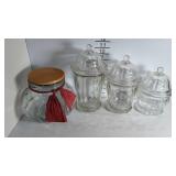 Set of four glass kitchen containers