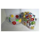 7 cup and bowl flowered Beverage set
