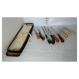 Carving set with box and several knives
One