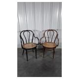 Bentwood Chairs, 2 one black, one natural color
