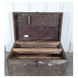 Carpenters Chest, early heavy made Trunk, 36"