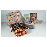 Crafting supplies, Halloween fabric,  Yo-Yo quilt