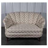 Loveseat, French Style feet, pleated curved back,