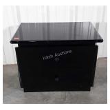 Nightstand, black lacquer finish, 2 drawers