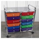 Organizer, 12 Drawer, Portable Cart, 25" wide