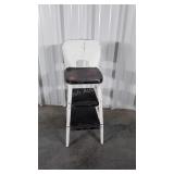 Kitchen Stool, early metal made with 2 lower