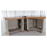 Apple Crate Stands, pair of matched and painted
