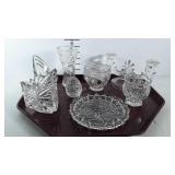 Crystal glass, including Bohemian candleholder,