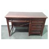 Mahagony four drawer knee hole desk, does show