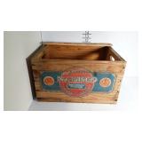 An old wooden Advertisement crate Handle split at