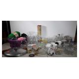 Housewares  lot including vases, glass cups,