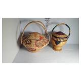 Two wicker baskets