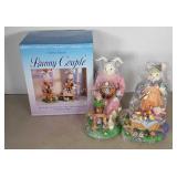 Fabric Mache Bunny Couple in box