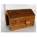Wooden Mailbox Cover with hearts.