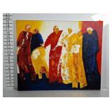 Colorful painting on canvas. Signed.