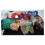 Box of ladies handkerchiefs & scarves.