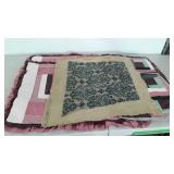 Needle crafts, unframed needlework, quilted
