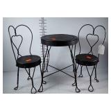 Doll size iron cafe table and chairs