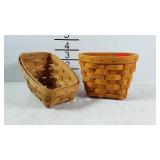 Two little Longaberger baskets, 1998 and 2003