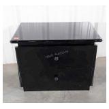Nightstand, black lacquer finish, 2 drawers