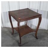 Oak Lamp Table, turtle top design with secondary