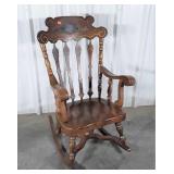Rocking Chair, oak with painted headrest, armed
