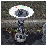 Concrete bird bath, with sundial, 26" tall