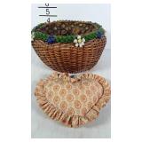 Sewing basket and pin cushion