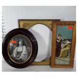 Older framed art and one frame.