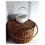 Wicker Baskets-  one hinged picnic Basket and one