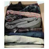 Fabric, mostly woolen fabric, several plaid