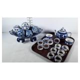 Asian style ceramics, footed bowl with decor