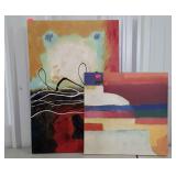Abstract decor stretched canvas wall art, large