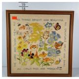 Vintage crewel, woodland animals "All Things