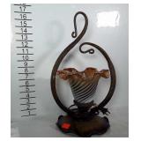 Newer lamp with vintage vibe.  Metal base with