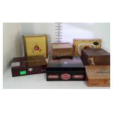 Cigar Boxes, group of 8 decorative cigar boxes