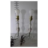 Pair of vanity lamps, ceramic and glass, made in