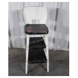 Kitchen Stool, early metal made with 2 lower