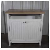 Kitchen Cabinet, maple top on white laminated