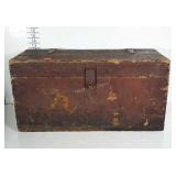 Primitive wooden trunk. Hardware is in good