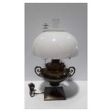 Brass urn style electrified oil lamp